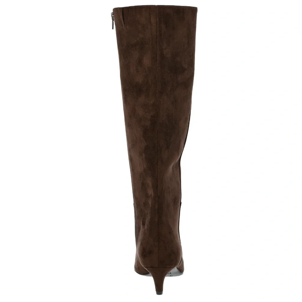 Brown Kitten Heel Knee-High Faux Suede Boots from Scoop - NWT sz9 - Picture 5 of 7